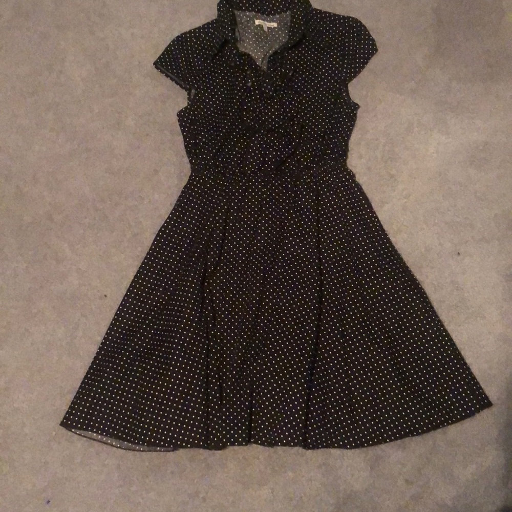 Black polka dot dress